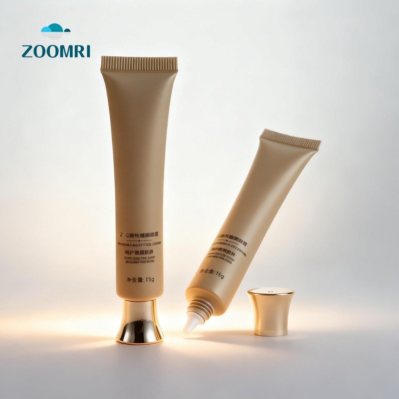 D19mm PE custom cosmetic tube packaging with long tip applicator and metallic screw cap