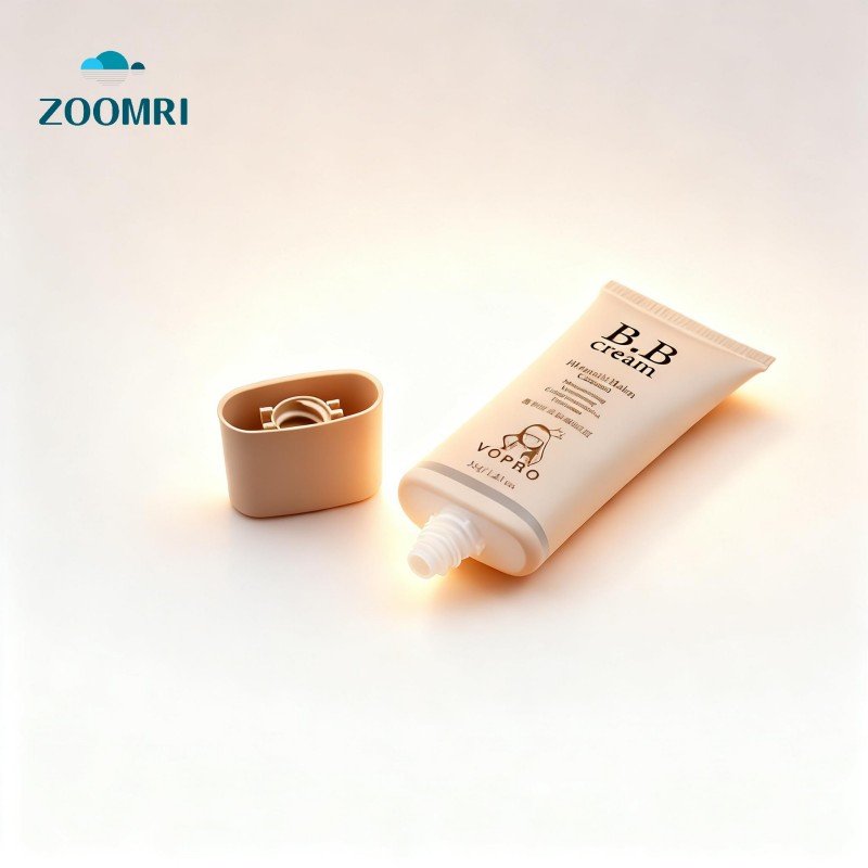 D25mm PE plastic flat tube with colored screw cap Foundation, BB cream, primer tube flat PE tube