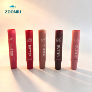 D19mm PE lip balm soft tube tilted applicator with Laneige-style acrylic screw cap