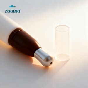 D19mm eye cream tube with rounded zinc alloy massage head with metallic cap