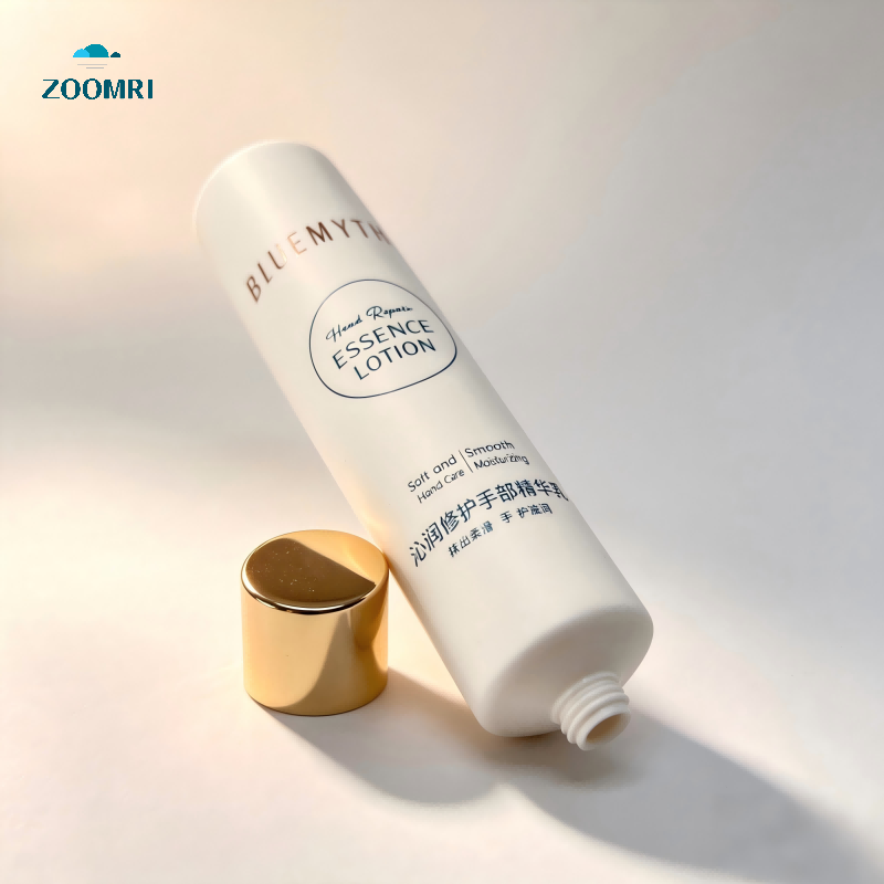 D30 PE Pearl White Cosmetic Tube with Silk Screen Printing, Electroplated Screw Cap, Pointed Inner Stopper Optional