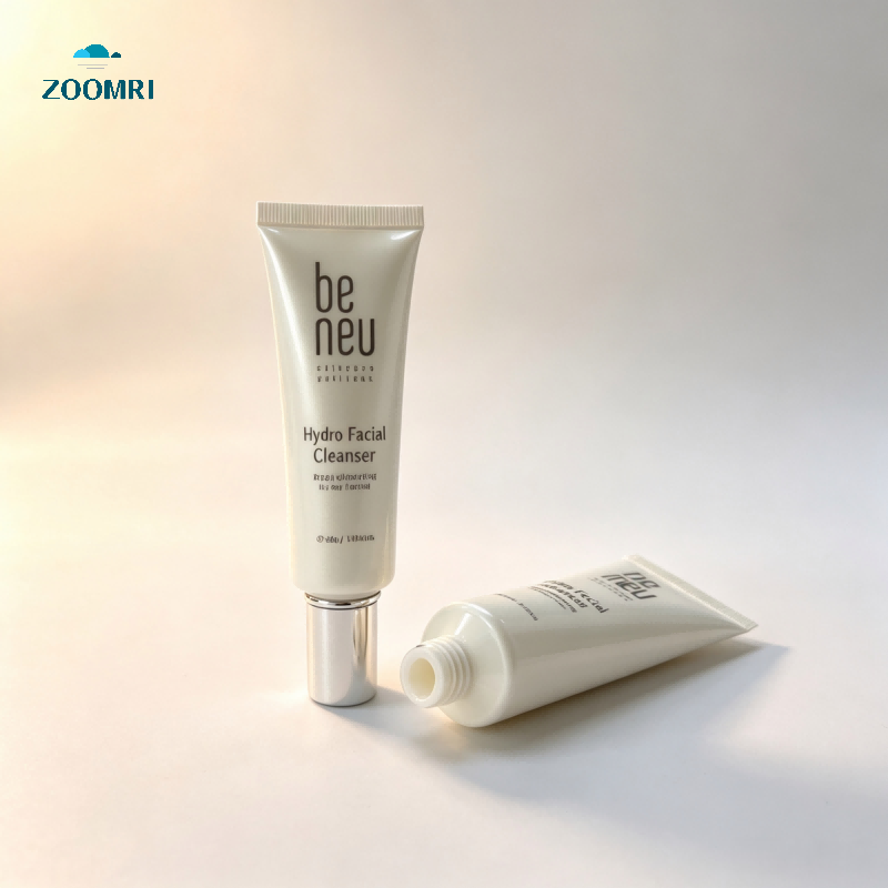 D30 PE Pearl White Cosmetic Tube with Silk Screen Printing, Electroplated Screw Cap, Pointed Inner Stopper Optional - 图片 3