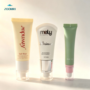 D30 D19 PE Pump Cosmetic Tube, Colored Tube Body with Silkscreen & Silver Hot Stamping, Elegant Design, 10–30ml
